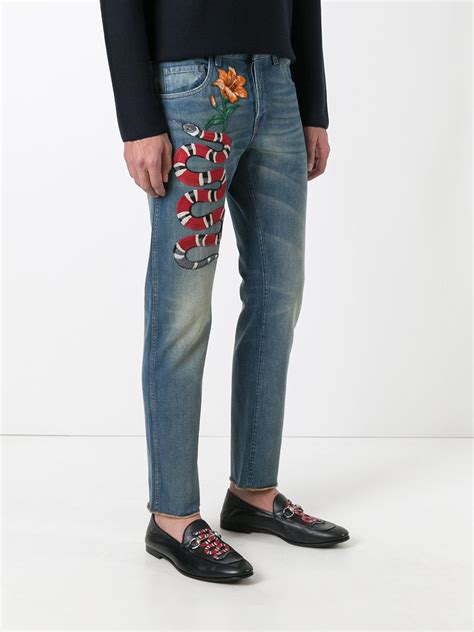 best jeans to wear with gucci shoes|gucci snake jeans men.